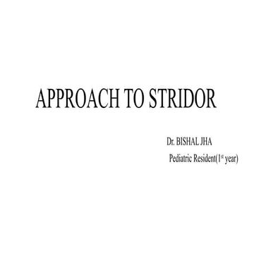 Stridor In Children | PPTX