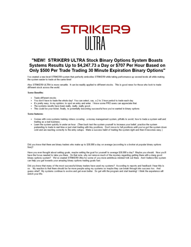 Striker 9 binary options