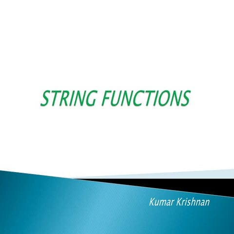 String functions | PPT