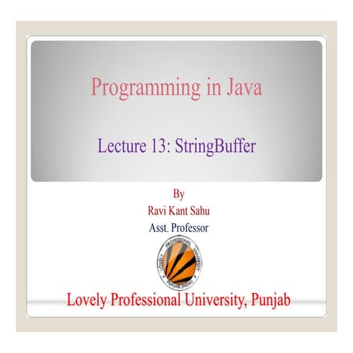 String handling(string buffer class) | PPT