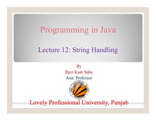 Java string handling | PPT