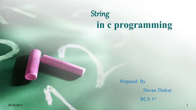 String in c programming | PPT