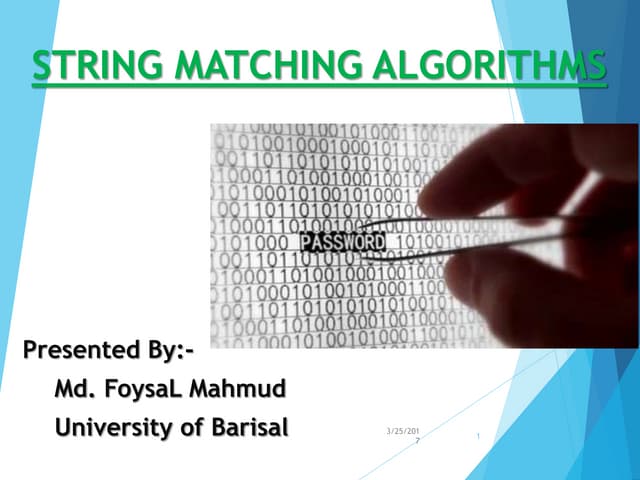 String matching Algorithm by Foysal | PPTX