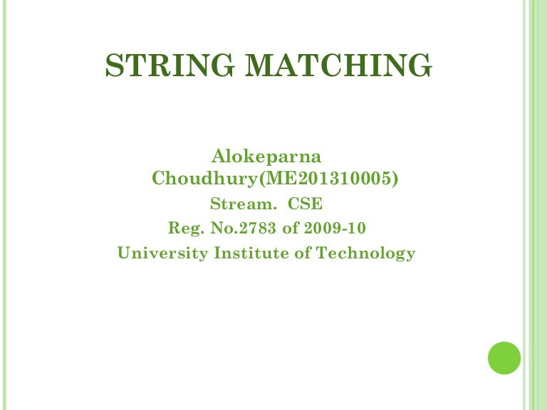 String matching algorithm