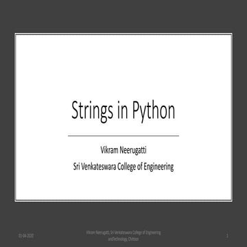 Strings in Python | PPT