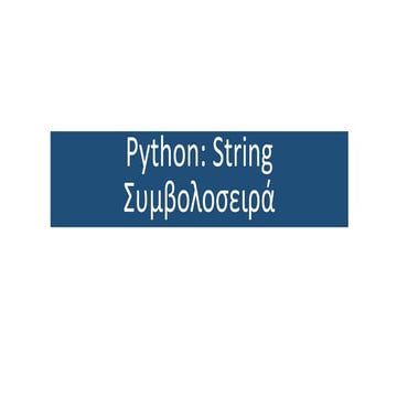 Strings in Python | PPT