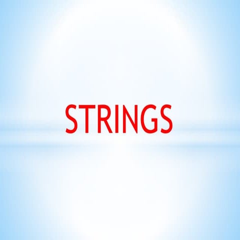 STRINGS in C programming language to prepare for exams | PDF