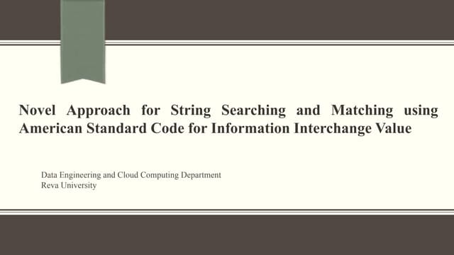 String Searching and Matching