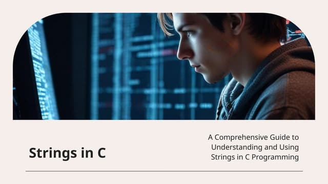 Strings in C programming language for students | PPT