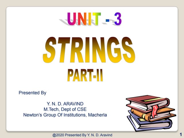 Strings part2 | PPT