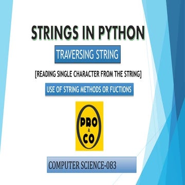STRING IN PYTHON WITH METHODS | PPTX | Programming Languages | Computing