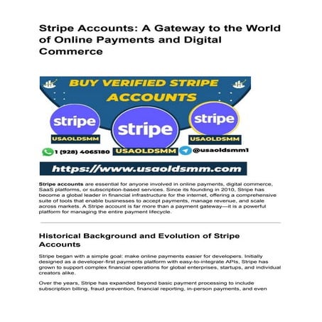 Stripe Accounts_ A Gateway to the World of Online Payments and Digital Commer...