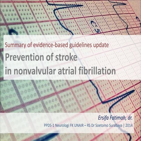 Stroke prevention for nonvalvular AF, summary of evidence-based ...
