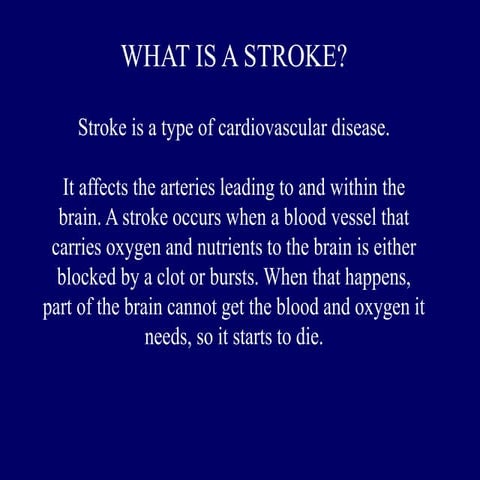 Stroke, CVA, Cerebrovascular accident talk