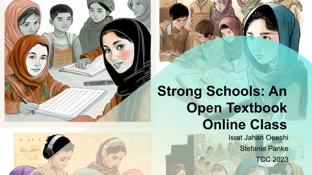 StrongSchools: Presentation at TCC 2023 
