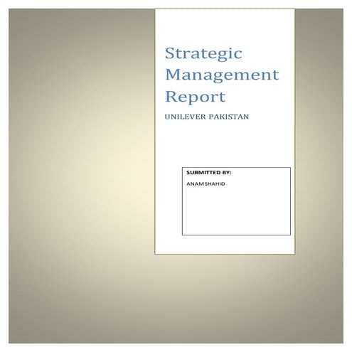 Unilever Strategic Management Report