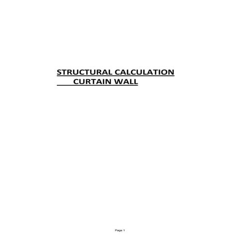 STRUCTURAL CALCULATION - CURTAIN WALL (SAMPLE DESIGN)