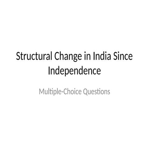 INDIAN ECONOMIC DEVELOPMENT - I UNIT - 1 | PPTX