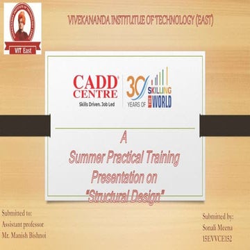 Training on Structural designing by CADD centre