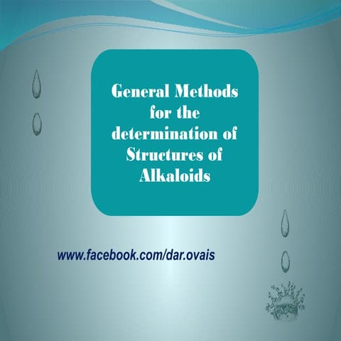 Structural determination of alkaloids