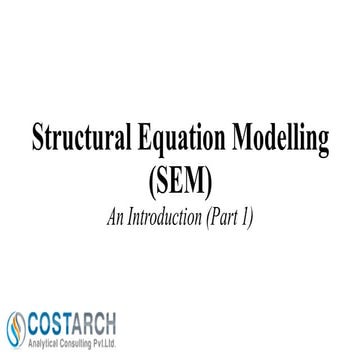Structural Equation Modelling (SEM) Part 1