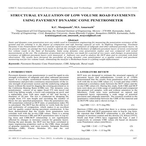 Structural evaluation of low volume road pavements using pavement dynamic con...
