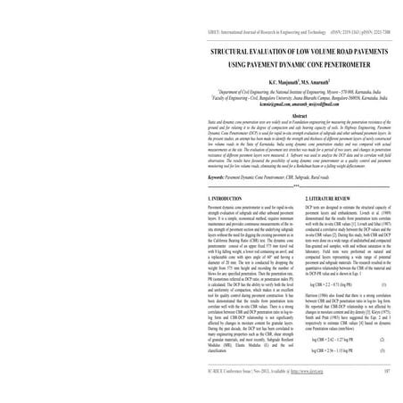 Structural evaluation of low volume road pavements using pavement dynamic cone penetrometer