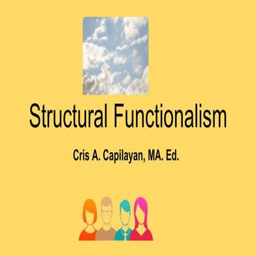 Social dimensions in Education - Structural functionalism