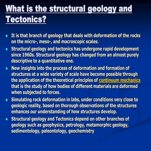 STRUCTURAL GEOLOGY INTRODUCTION DETAILED