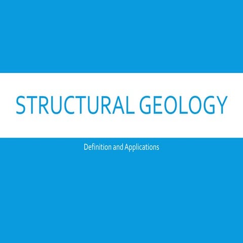 Geología Estructural-presentación sobre la geología Estructural