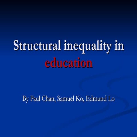 Structural Inequality In Education
