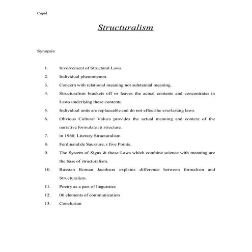 Literary Criticism: Structuralist Approach | PPTX