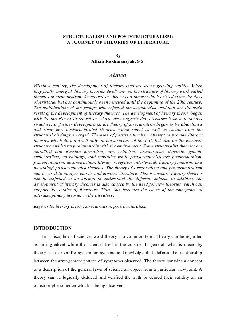 Structuralism and poststructuralism