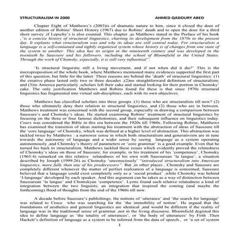 Structuralism in 2000                                                        ...