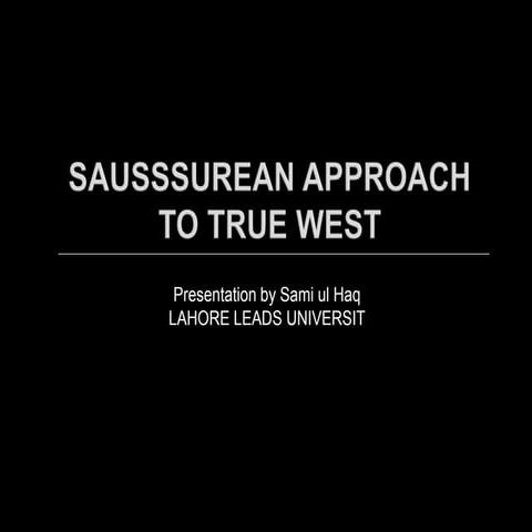 Structuralist (Saussurean)interpretation of true west play (sam shepard)