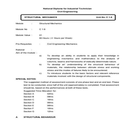 NCIT civil Syllabus 2013-2014