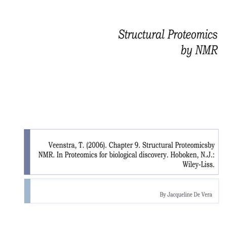 Structural proteomics