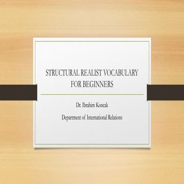 Structural realist vocabulary for beginners