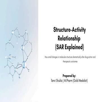 Structure-Activity Relationship (SAR) in Drug Design and Therapeutics | PDF