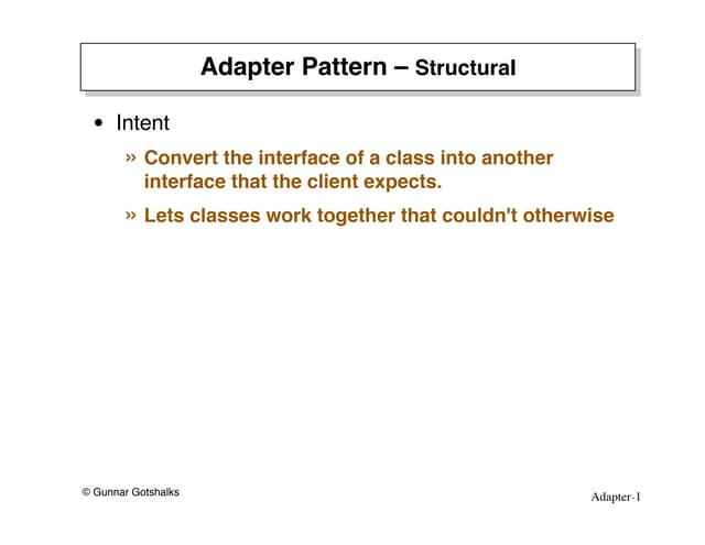 software Structural design pattern Adapter