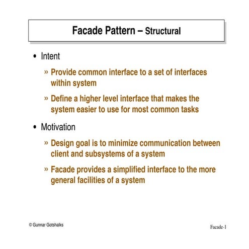Structure  Facade deign pattern model fact