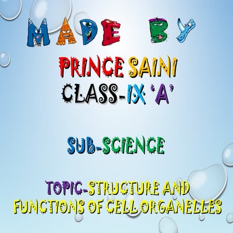 Structure and functions of cell organelles