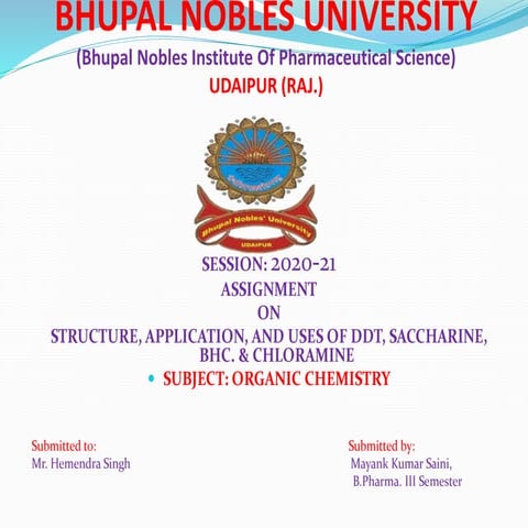 Structure, application and uses ddt, saccharin, bhc and chloramine   copy