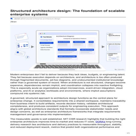 Structured architecture design The foundation of scalable enterprise ...