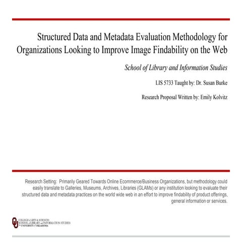 Structured data and metadata evaluation methodology for organizations looking...