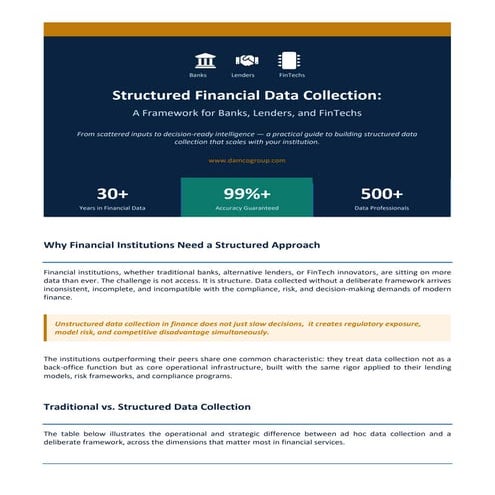 Structured Financial Data Collection Framework for Banks, Lenders, and ...