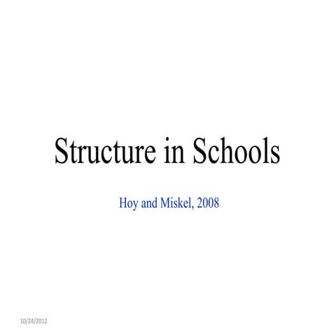 Structure in schools  hoy  n miskel