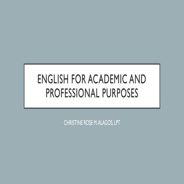 STRUCTURE OF ACADEMIC TEXT ENGLISH FOR ACADEMIC AND PROFESSIONAL PURPOSES