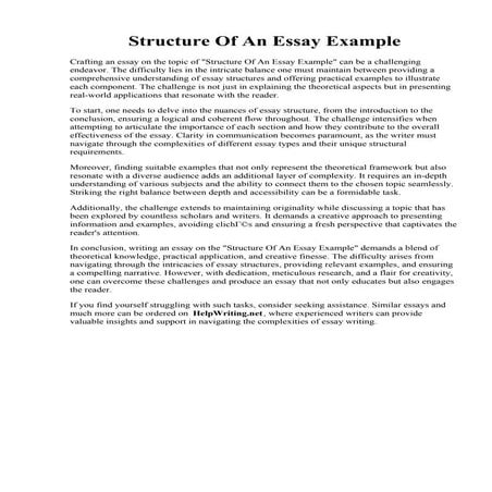 Structure Of An Essay Example | PDF
