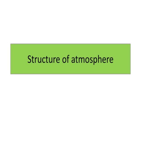 Structure of atmosphere